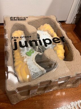 CROCS Salehe Bembury Juniper Sneakers in White with Yellow Soles (Tahini)